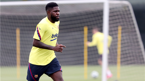 Samuel Umtiti se lesionó el sóleo en la práctica con el Barcelona. (Foto: FC Barcelona)