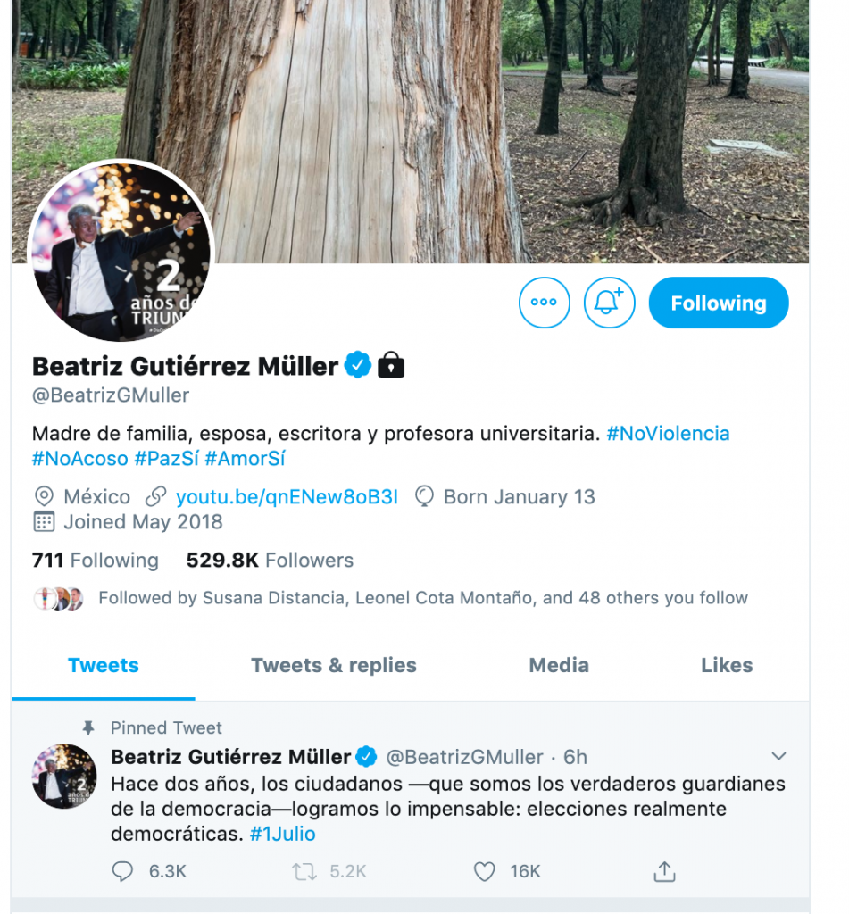 Cuenta de Twitter de Beatriz Gutiérrez.